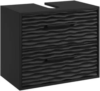 Badplaats Etna Waschbeckenunterschrank 2 Schubladen, schwarz matt, 60x35cm