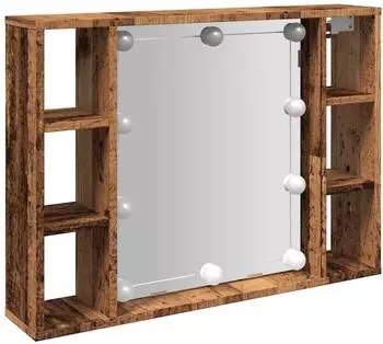 vidaXL Spiegelschrank mit LED-Leuchten Altholz-Optik 76x15x55 cm (857001)