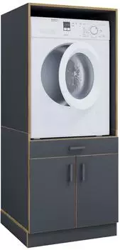 VCM Waschmaschinenschrank mit Unterschrank 162x67x48cm anthrazit/Honigeiche (921889)