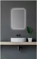 Talos Badezimmerspiegelschrank oval, BxH: 40x60 cm, aus Alumunium und Echtglas, IP24