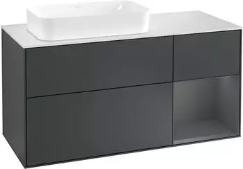 Villeroy & Boch Finion Waschtischunterschrank 1200mm LED, mitternachtsblau/anthrazit matt (F281GKHG)
