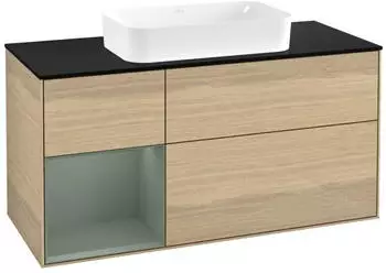 Villeroy & Boch Finion Waschtischunterschrank 1200x603x501mm, Eiche/Olive matt (F702GMPC)