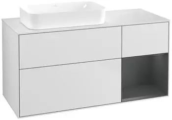 Villeroy & Boch Finion Waschtischunterschrank 1200x603x501mm wei&szlig; matt/mitternachtsblau LED (F691HGMT)