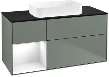 Villeroy & Boch Finion Waschtischunterschrank 1200x603x501mm olive matt/wei&szlig; gl&auml;nzend (F702GFGM)