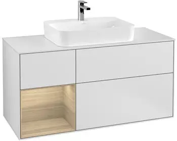 Villeroy & Boch Finion Waschtischunterschrank 1200x603x501mm wei&szlig; matt/Eiche Furnier (F411PCMT)