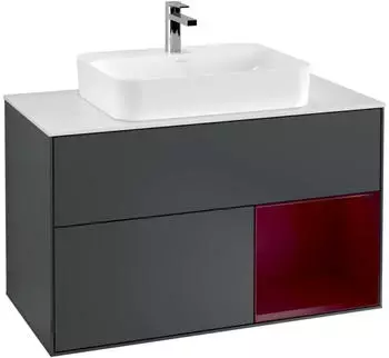 Villeroy & Boch Finion Waschtischunterschrank 1000mm mitternachtsblau/pfingstrose matt LED (F371HBHG)