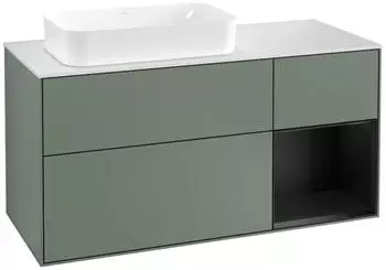Villeroy & Boch Finion LED-Waschtischunterschrank 1200x603x501mm olive matt/schwarz matt (F281PDGM)