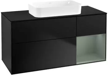 Villeroy & Boch Finion Waschtischunterschrank 1200x603x501mm schwarz matt/olive matt (F712GMPD)
