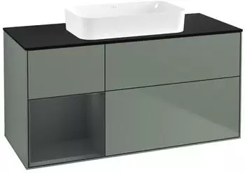 Villeroy & Boch Finion Waschtischunterschrank 1200mm LED, olive matt/mitternachtsblau (F702HGGM)