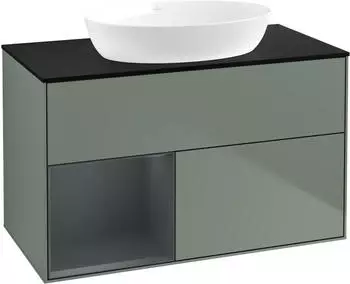 Villeroy & Boch Finion Waschtischunterschrank 1000mm LED, olive matt/mitternachtsblau (FA12HGGM)