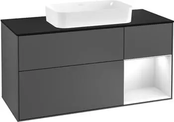 Villeroy & Boch Finion Waschbeckenunterschrank 1200x603x501mm, Becken mittig, Regal rechts (F712GFGK)
