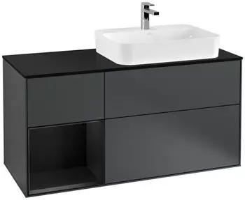 Villeroy & Boch Finion LED-Waschtischunterschrank 1200x603x501mm mitternachtsblau/schwarz matt (F392PDHG)
