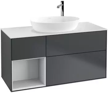 Villeroy & Boch Finion Waschtischunterschrank 1200mm LED mitternachtsblau/wei&szlig; matt (F941MTHG)