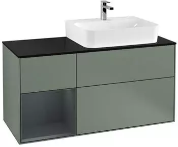 Villeroy & Boch Finion Waschtischunterschrank LED 1200x603x501mm olive matt/mitternachtsblau (F142HGGM)
