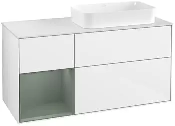 Villeroy & Boch Finion Waschtischunterschrank 1200x603x501mm wei&szlig; gl&auml;nzend/olive matt (F681GMGF)