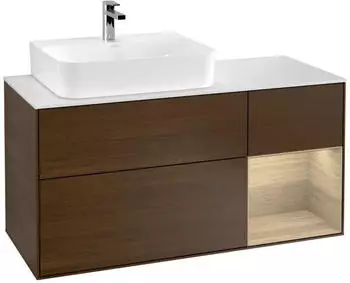 Villeroy & Boch Finion Waschtischunterschrank 1200x603x501mm, Walnuss/Eiche Furnier (F151PCGN)