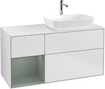 Villeroy & Boch Finion LED-Waschtischunterschrank 1200x603x501mm wei&szlig; matt/olive matt (F801GMMT)