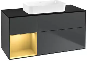 Villeroy & Boch Finion Waschtischunterschrank 1200mm mitternachtsblau/gold matt (F702HFHG)