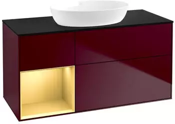 Villeroy & Boch Finion LED-Waschtischunterschrank 1200x603x501mm pfingstrose matt/gold matt (FA62HFHB)