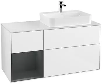 Villeroy & Boch Finion LED-Waschtischunterschrank 1200x603x501mm wei&szlig; gl&auml;nzend/mitternachtsblau (F391HGGF)