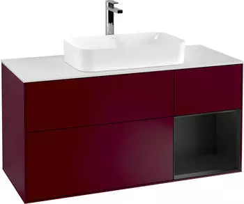 Villeroy & Boch Finion F30 Waschbeckenunterschrank 1200x603x501mm, Becken mittig, Regal rechts (F301PDHB)
