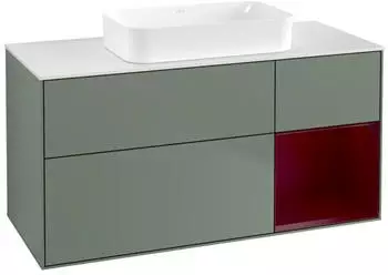 Villeroy & Boch Finion Waschtischunterschrank 1200x603x501mm olive matt/pfingstrose matt (F711HBGM)