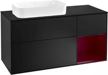 Villeroy & Boch Finion Waschbeckenunterschrank 1200x603x501mm, Becken links, Regal rechts, 3 Ausz&uuml;ge, LED (F692HBPD)