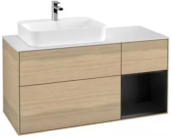 Villeroy & Boch Finion Waschtischunterschrank 1200x603x501mm eiche furnier/schwarz matt (F401PDPC)