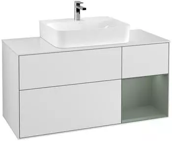 Villeroy & Boch Finion Waschtischunterschrank 1200x603x501mm wei&szlig; matt/olive matt (F171GMMT)