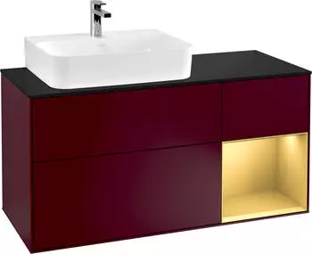 Villeroy & Boch Finion F15 Waschbeckenunterschrank 1200x603x501mm, Peony/Gold/Schwarz matt (F152HFHB)