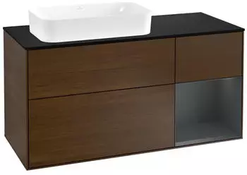 Villeroy & Boch Finion Waschtischunterschrank 1200mm, Walnuss/Mitternachtsblau, LED (F282HGGN)