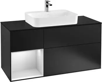 Villeroy & Boch Finion Waschbeckenunterschrank, Becken mittig, Regal links, 1200x603x501mm (F412MTPD)