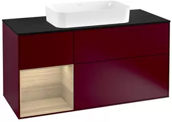 Villeroy & Boch Finion LED-Waschtischunterschrank 1200x603x501mm pfingstrose matt/eiche furnier (F292PCHB)