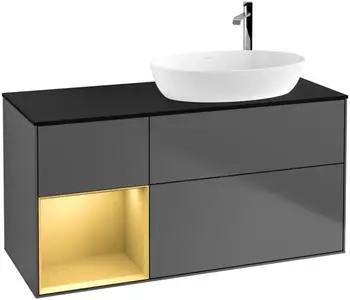 Villeroy & Boch Finion Waschtischunterschrank 1200x603x501mm anthrazit matt/gold matt (F922HFGK)