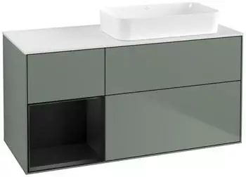 Villeroy & Boch Finion LED-Waschtischunterschrank 1200x603x501mm olive matt/schwarz matt (F681PDGM)