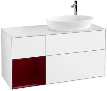 Villeroy & Boch Finion LED-Waschtischunterschrank 1200x603x501mm wei&szlig; gl&auml;nzend/pfingstrose matt (F921HBGF)