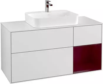 Villeroy & Boch Finion F42 Waschbeckenunterschrank 1200x603x501mm, wei&szlig; matt/Peony matt, mit Beleuchtung (F421HBMT)