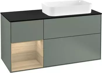 Villeroy & Boch Finion Waschtischunterschrank 1200x603x501mm olive matt/Eiche Furnier (F272PCGM)