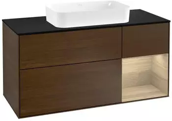 Villeroy & Boch Finion Waschtischunterschrank mit LED 1200x603x501mm Walnuss/Eiche (F302PCGN)