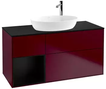 Villeroy & Boch Finion LED-Waschtischunterschrank 1200x603x501mm pfingstrose matt/schwarz matt (F942PDHB)