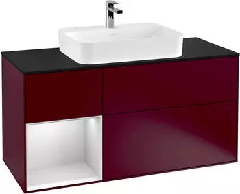 Villeroy & Boch Finion Waschbeckenunterschrank 1200x603x501mm, Becken mittig, Regal links (F412MTHB)