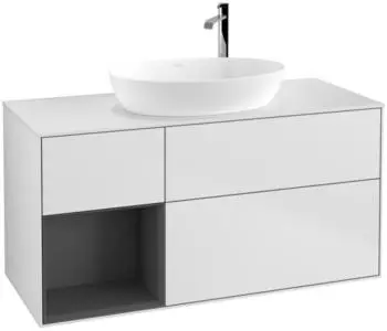 Villeroy & Boch Finion Waschtischunterschrank 1200x603x501mm wei&szlig; matt/anthrazit matt (F941GKMT)