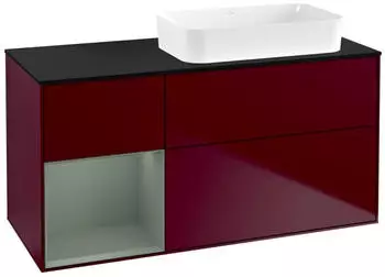 Villeroy & Boch Finion LED-Waschtischunterschrank 1200x603x501mm pfingstrose matt/olive matt (F682GMHB)