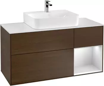 Villeroy & Boch Finion Waschbeckenunterschrank, Becken mittig, Regal rechts, 1200x603x501mm (F171MTGN)