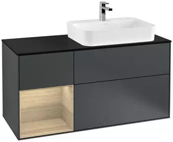 Villeroy & Boch Finion Waschtischunterschrank LED 1200x603x501mm mitternachtsblau/Eiche (F392PCHG)