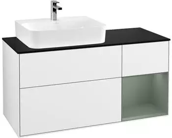 Villeroy & Boch Finion Waschtischunterschrank 1200x603x501mm wei&szlig; gl&auml;nzend/olive matt (F152GMGF)