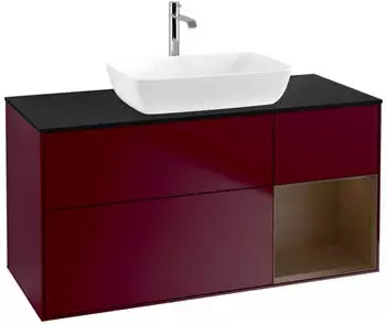 Villeroy & Boch Finion Waschtischunterschrank 1200x603x501mm pfingstrose matt/Walnuss Furnier (F832GNHB)