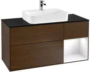Villeroy & Boch Finion Waschbeckenunterschrank, Becken mittig, Regal rechts, 1200x603x501mm (F422GFGN)