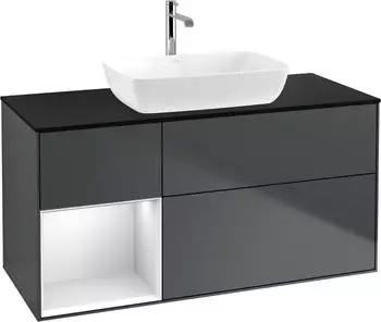 Villeroy & Boch Finion Waschtischunterschrank 1200mm mitternachtsblau/wei&szlig; matt LED (F822MTHG)