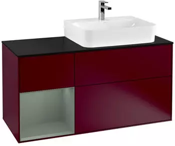 Villeroy & Boch Finion LED-Waschtischunterschrank 1200x603x501mm pfingstrose matt/olive matt (F142GMHB)